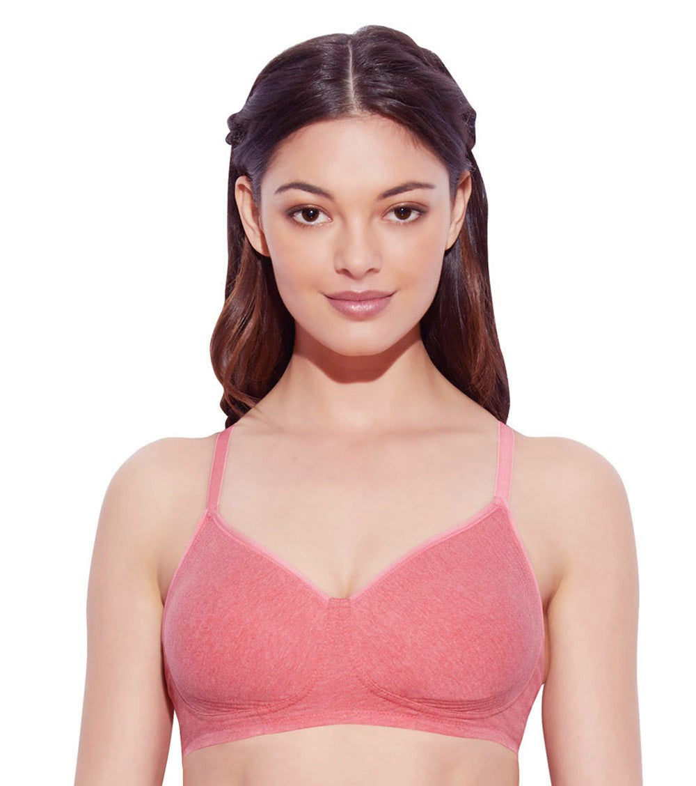 Buy Enamor A039 Padded Wirefree Perfect Coverage Supima Cotton T-Shirt Bra  - Pink online