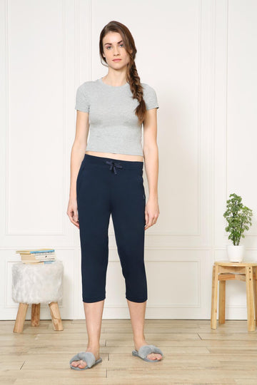Buy online Blue Cotton Sports Capris from Capris & Leggings for Women by  Floret for ₹449 at 0% off | 2024 Limeroad.com
